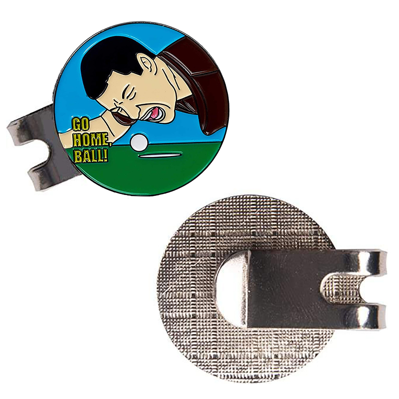 Funny Golf Hat Clip With Enamel Magnetic Golf Ball Marker, Golf Accessories