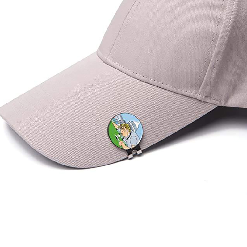 Funny Golf Hat Clip With Enamel Magnetic Golf Ball Marker, Golf Accessories