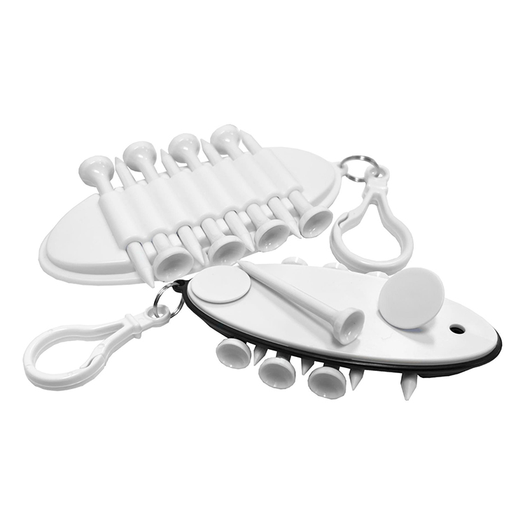 Golf Tool Set Key Tag, Golf Tee Holder Keychain, Golf Ball Marker with Tee Holder Keyring, Golf Tee Carrier With Plastic Carabiner