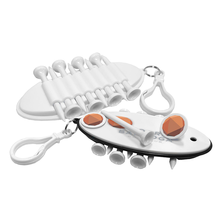 Golf Tool Set Key Tag, Golf Tee Holder Keychain, Golf Ball Marker with Tee Holder Keyring, Golf Tee Carrier With Plastic Carabiner