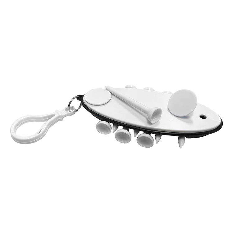 Golf Tool Set Key Tag, Golf Tee Holder Keychain, Golf Ball Marker with Tee Holder Keyring, Golf Tee Carrier With Plastic Carabiner