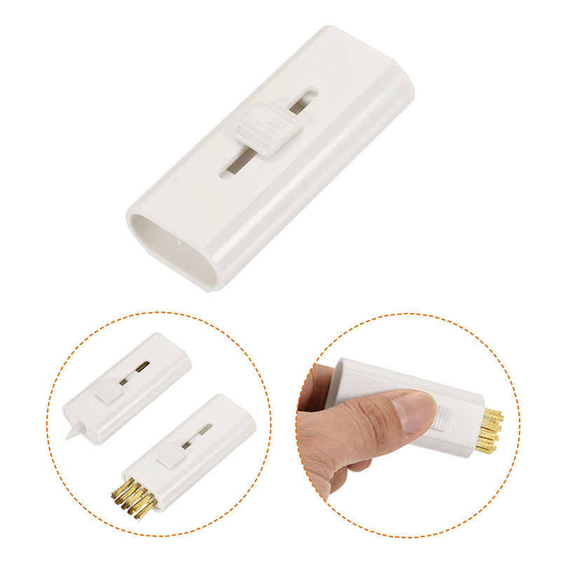 Plastic 2-in-1 Golf Brush, Double Side Retractable Mini Pocket Golf Club Cleaning Brush With Brass Bristles, Spike Groove Cleaner