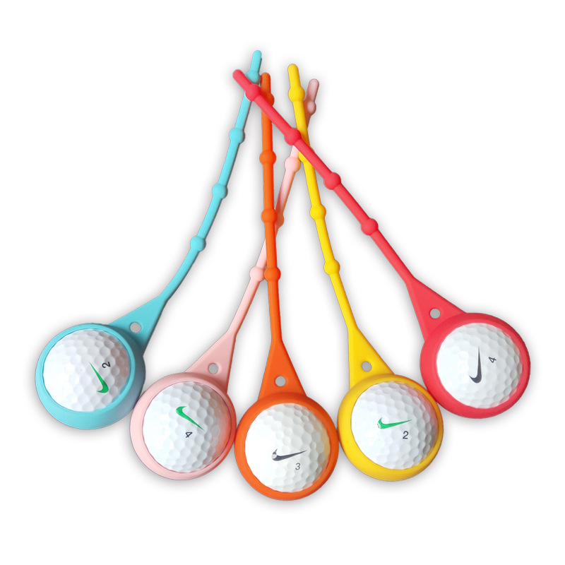 Silicone Golf Ball Holder with Knots, Protection Sleeve Waist Keyring Portable Cover with Knots for Golf Bag Belt