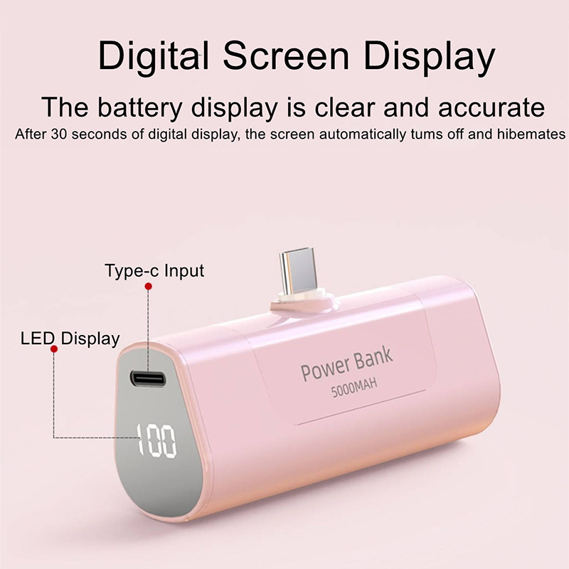 5000mAh Mini Power Bank, Fast Charging Small Power Bank, Mini Portable Battery Pack Compact Phone Charger for Extended Playtime