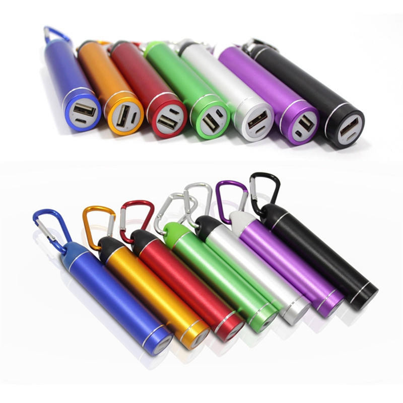 Portable 2600mAh Power Bank With Carabiner, USB Mobile Phone Charging with Carabiner for Smartphones, External Batterie Charger