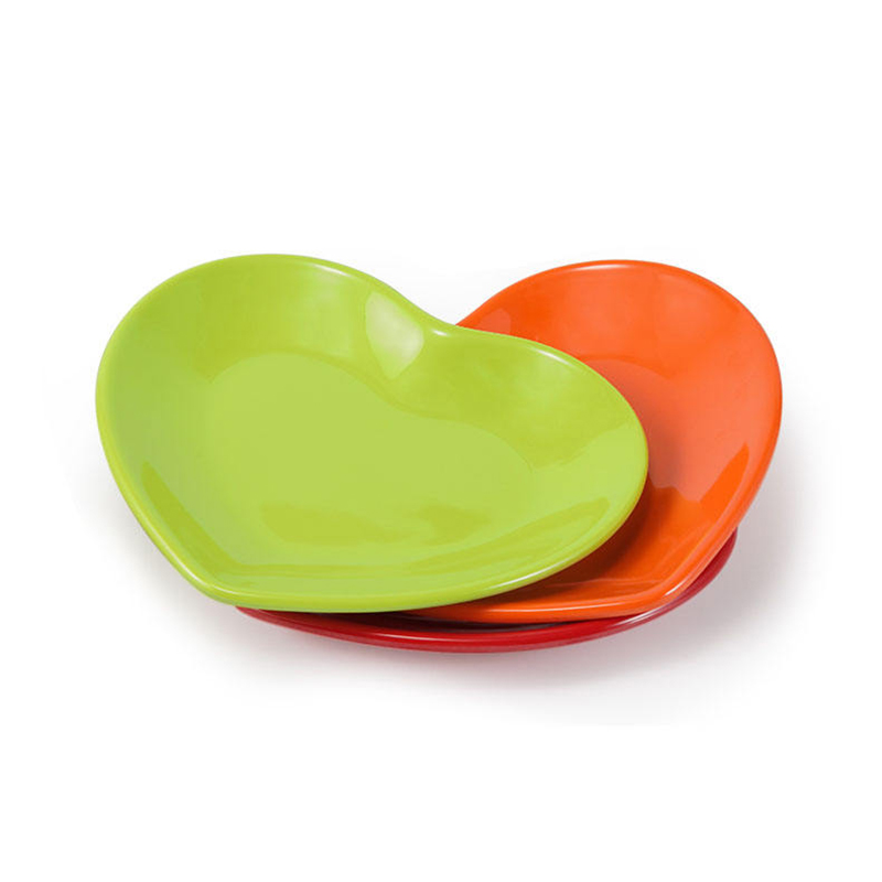 Heart Shape Melamine Picnic Plate, Unbreakable Small Snack Dessert Dishes, Salad Plates for Sushi Side Dish Fruit Appetizer Cake