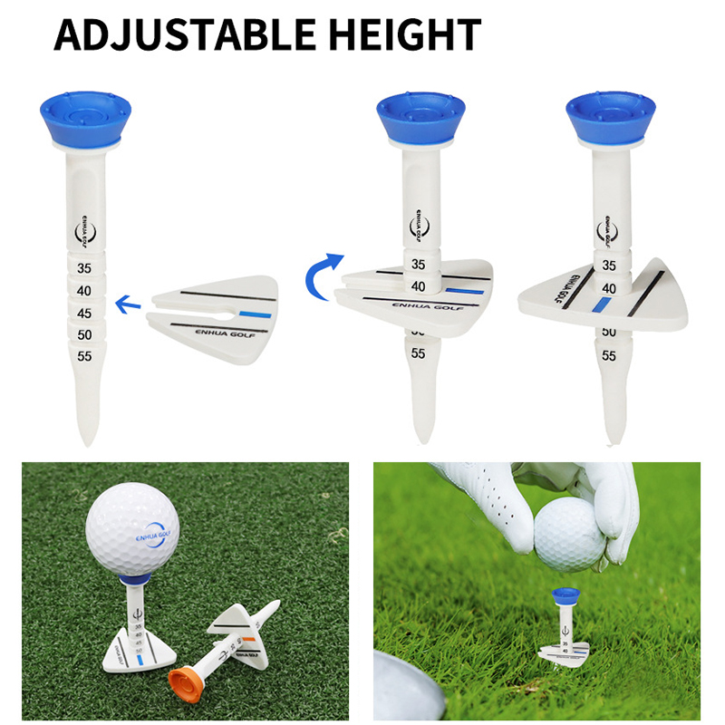 Height Adjustable Golf Tees, Upgraded Premium Big Head Rubber Golf Tees, 3 1/4 inches Golf Disc Tee, Easy Tee Up, Golf Tee Hanger