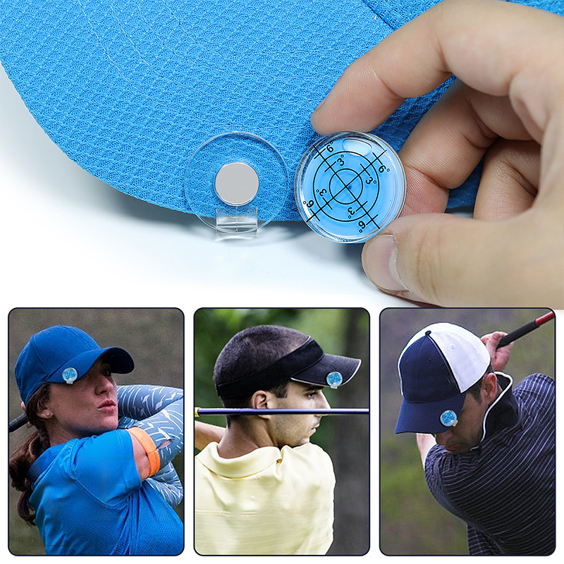 Golf Hat Clip Magnetic Ball Marker With High Precision Green Reading, Golf Putting Aid Round Bubble Level High Precision Reader