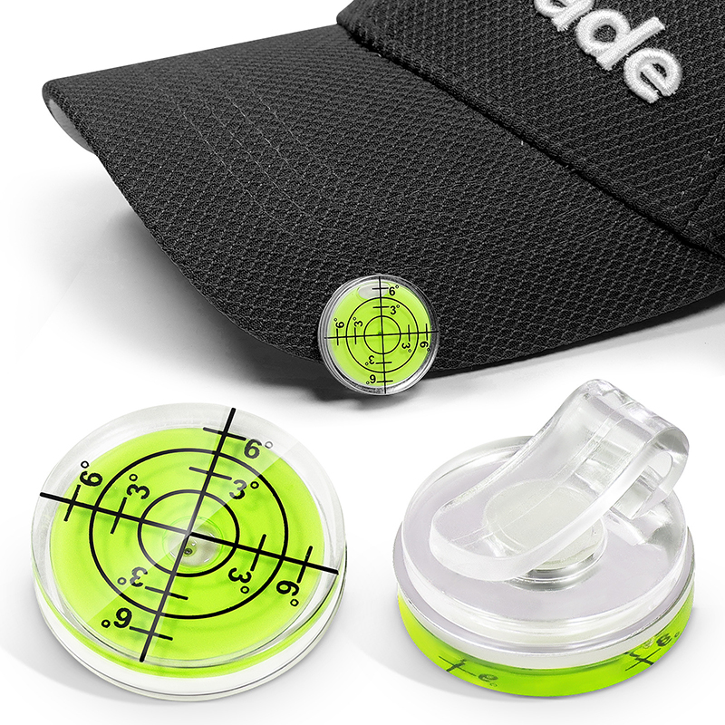 Golf Hat Clip Magnetic Ball Marker With High Precision Green Reading, Golf Putting Aid Round Bubble Level High Precision Reader