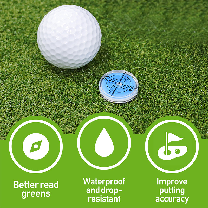 Golf Hat Clip Magnetic Ball Marker With High Precision Green Reading, Golf Putting Aid Round Bubble Level High Precision Reader
