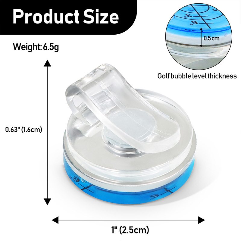 Golf Hat Clip Magnetic Ball Marker With High Precision Green Reading, Golf Putting Aid Round Bubble Level High Precision Reader