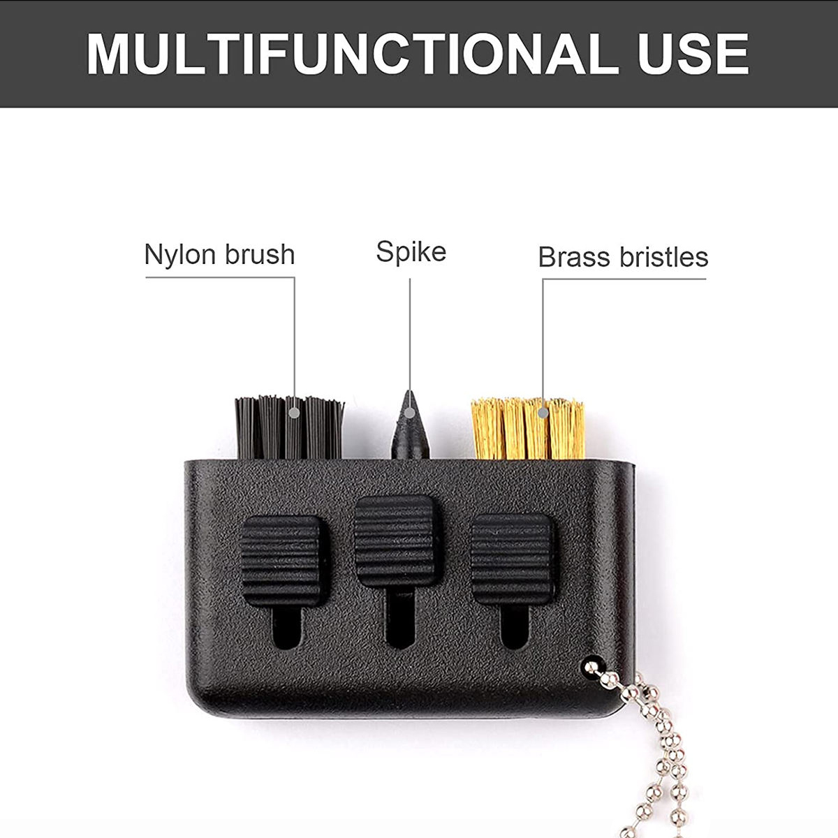 Pocket Golf Club Brush, 3-in-1 Portable Retractable Multiple-Use Golf Club Groove Cleaner Tool, Small Size Golf Accessories