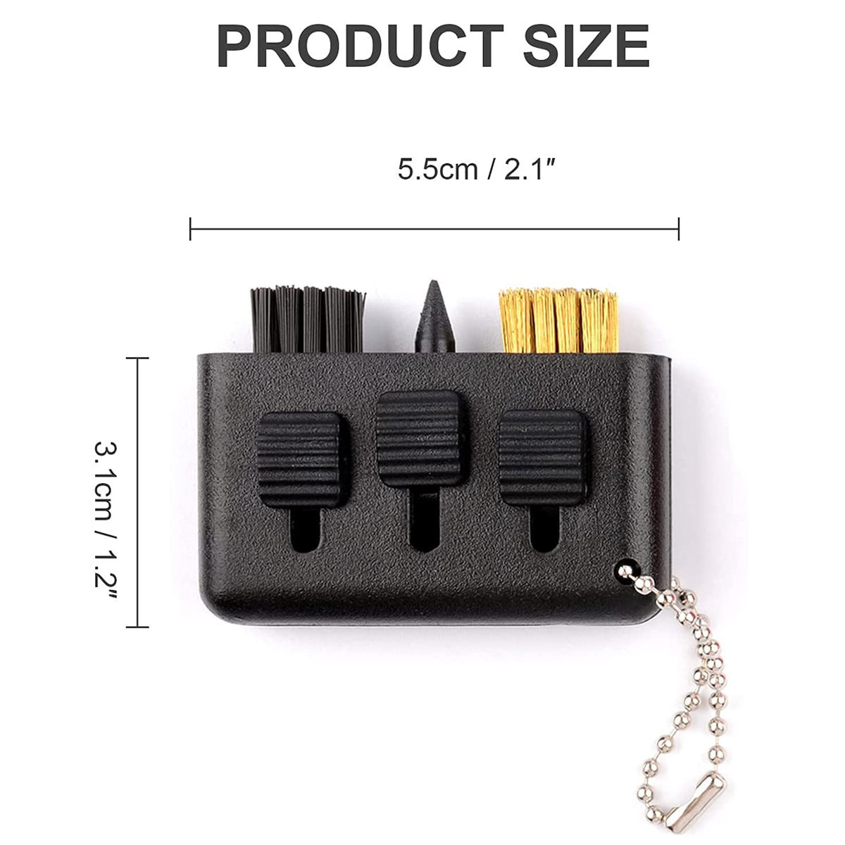 Pocket Golf Club Brush, 3-in-1 Portable Retractable Multiple-Use Golf Club Groove Cleaner Tool, Small Size Golf Accessories