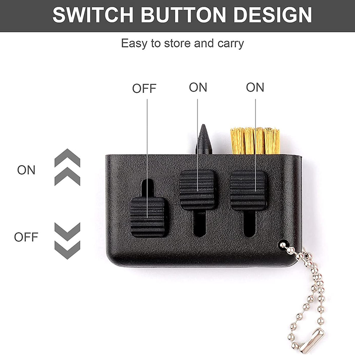 Pocket Golf Club Brush, 3-in-1 Portable Retractable Multiple-Use Golf Club Groove Cleaner Tool, Small Size Golf Accessories