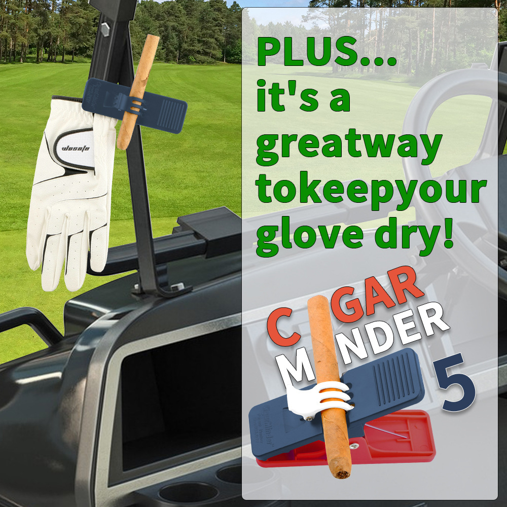 Golf Cigar Holder Clip, Plastic Cigar Minder Clip Holder, Golf Cart Cigar Stand for Golfing Accessories, Boats, BBQ, Grills