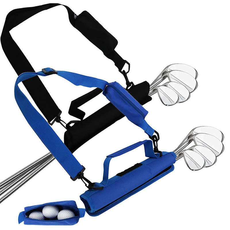 Golf Club Carry Bag With Adjustable Shoulder Strap, Portable Lightweight Golf Club Carrier, Hold 3-5 Poles & 6 Tees & 3 Balls