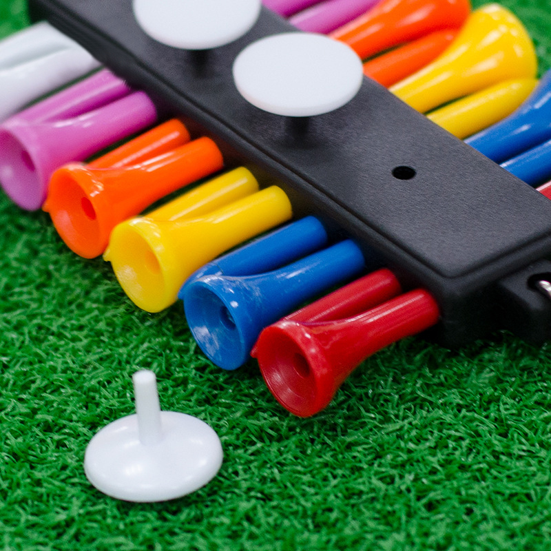 Golf Tee Holder With Keychain, 3pcs Ball Markers+12pcs tees, Golf Tee Caddy, Tee Holders Carrier, Easily Attaches to Golf Bags