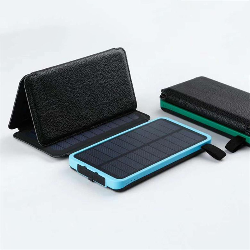 Foldable 4 Solar Panel 16000mAh Power Bank, Portable Solar Powered External Battery Pack Phone Charger for Cell Phone Tablet