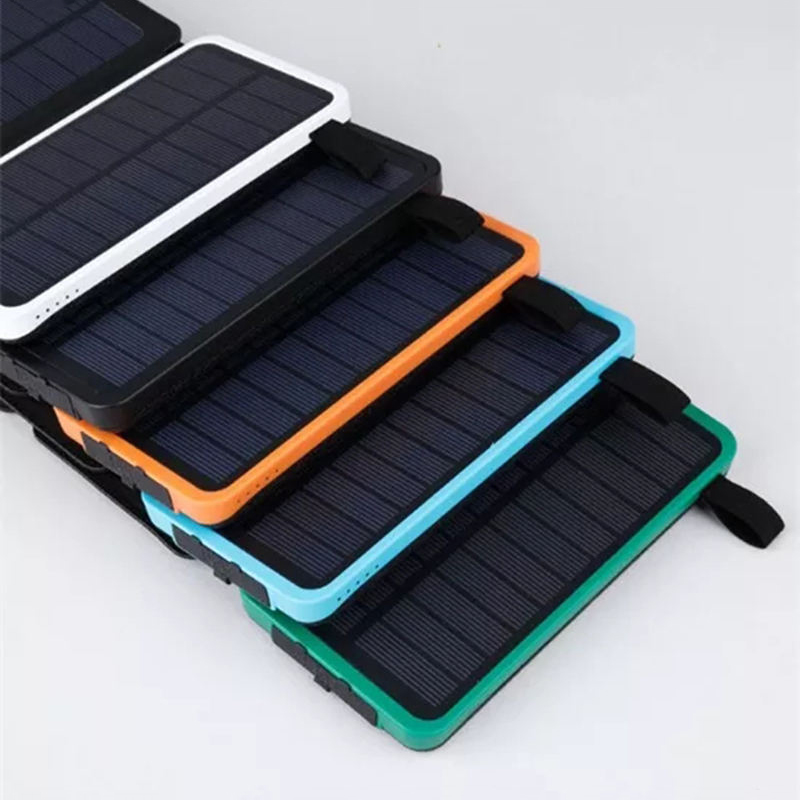 Foldable 4 Solar Panel 16000mAh Power Bank, Portable Solar Powered External Battery Pack Phone Charger for Cell Phone Tablet