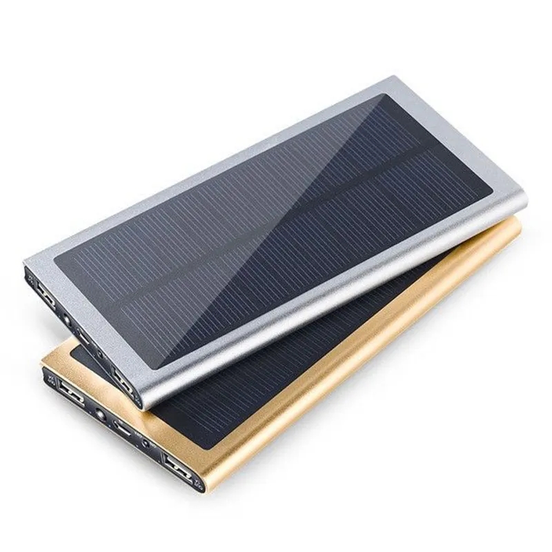 Aluminum 6000mAh Solar Mobile Power, Portable Power Bank External Battery Pack  Charger, Great for Camping, Hiking or Emergencies