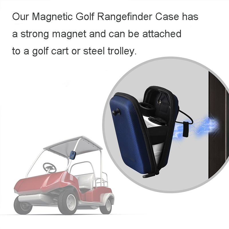 EVA Hard Shell Golf Rangefinder Magnetic Case, Universal Laser Range Finder Carry Bag with Carabiner, Belt Loop, Zipper Closure