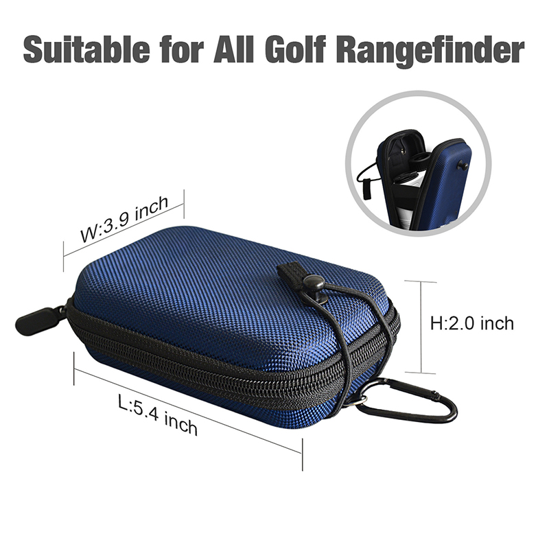 EVA Hard Shell Golf Rangefinder Magnetic Case, Universal Laser Range Finder Carry Bag with Carabiner, Belt Loop, Zipper Closure