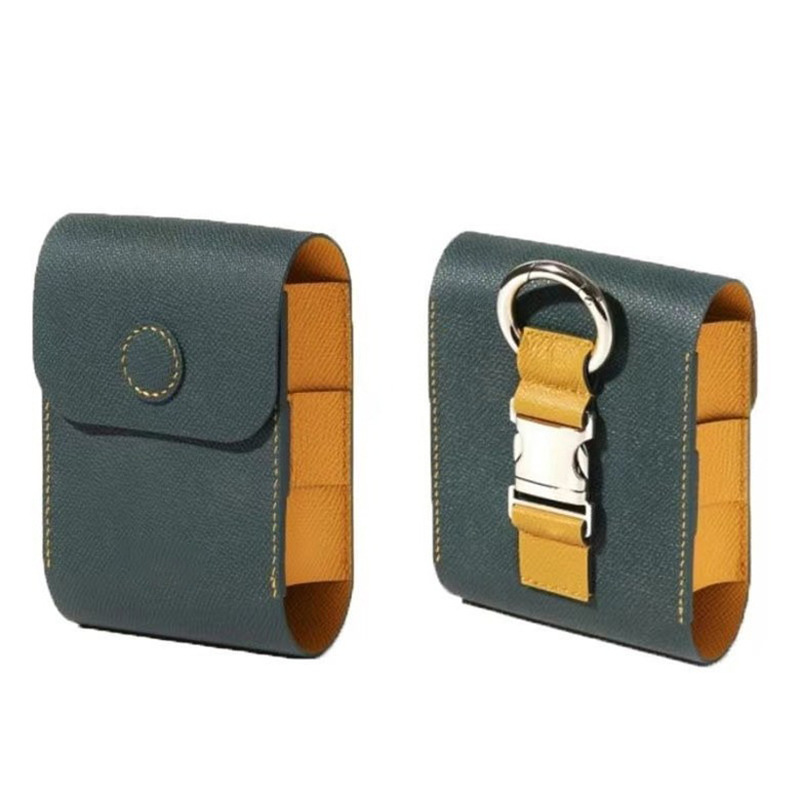 PU Leather Golf Rangefinder Case With Tee Holder, Portable Golf Ball Storage Pouch Hanging Container with Carabiner Belt Clip