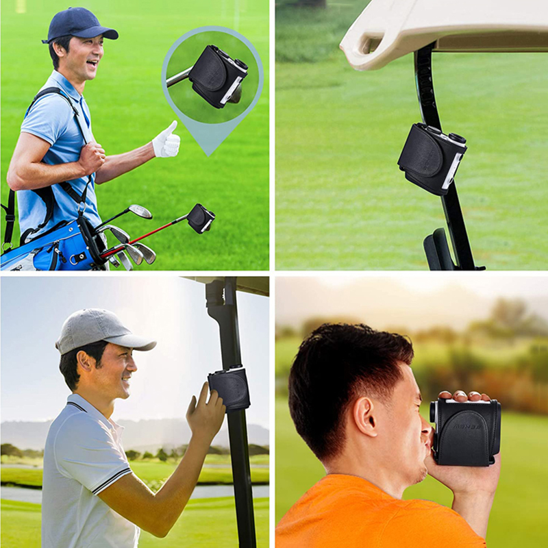 PU Leather Adjustable Strong Magnetic Rangefinder Strap/Mount/Holder/Band/Cover, Easily Attach To Golf Cart Railing Bar or Frame