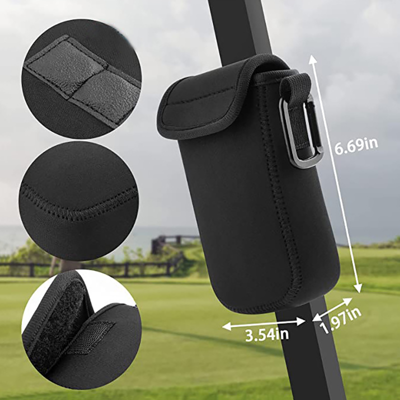 Magnetic Neoprene Phone Pouch Bag With A Plastic Carabiner, Soft Neoprene Phone Sleeve Holster, Easily Attach To Golf Bag or Cart