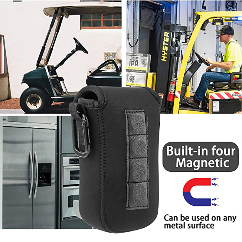 Magnetic Neoprene Phone Pouch Bag With A Plastic Carabiner, Soft Neoprene Phone Sleeve Holster, Easily Attach To Golf Bag or Cart