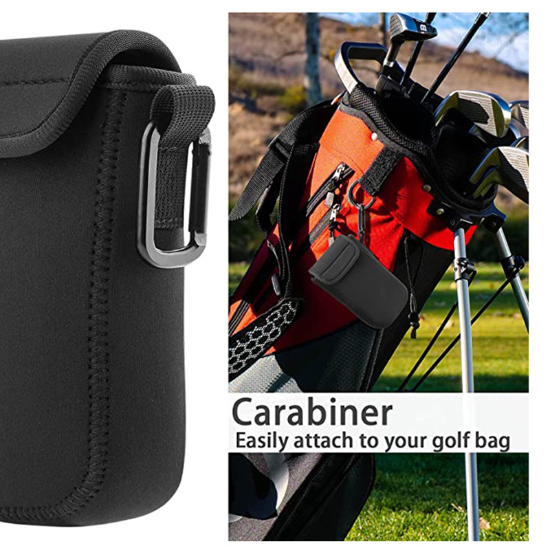 Magnetic Neoprene Phone Pouch Bag With A Plastic Carabiner, Soft Neoprene Phone Sleeve Holster, Easily Attach To Golf Bag or Cart