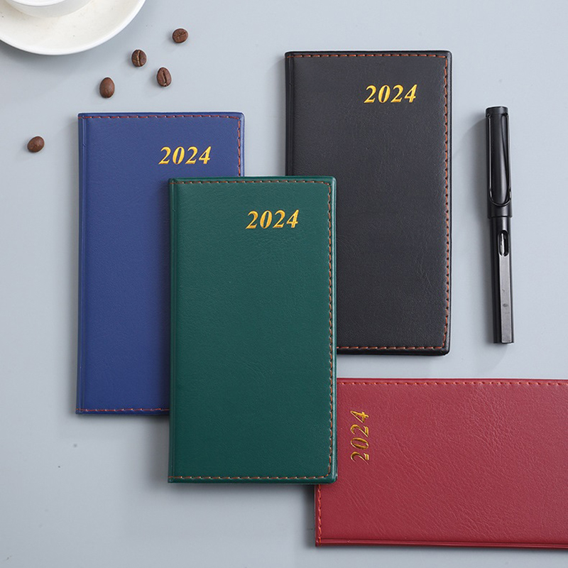 2024 Soft PU Cover Diary Notebook, Daily, Weekly, and Monthly Pocket Notepad (A6 Size) 2024, Lay Flat Portable stationery Journal