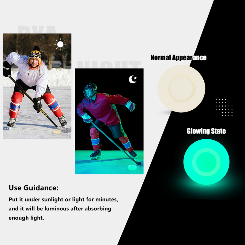 Ice Hockey Puck Glow in The Dark Party Pucks for Kids Adults Youth Green Floor Puck for Indoor Outdoor Road Roller Hockey Games