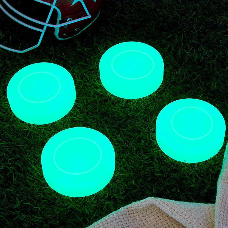 Ice Hockey Puck Glow in The Dark Party Pucks for Kids Adults Youth Green Floor Puck for Indoor Outdoor Road Roller Hockey Games