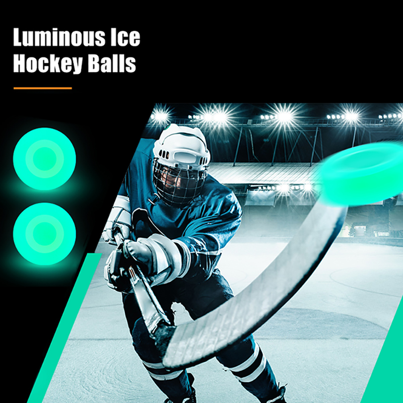 Ice Hockey Puck Glow in The Dark Party Pucks for Kids Adults Youth Green Floor Puck for Indoor Outdoor Road Roller Hockey Games
