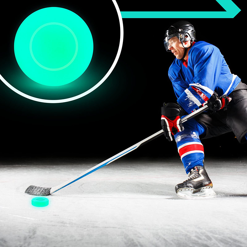 Ice Hockey Puck Glow in The Dark Party Pucks for Kids Adults Youth Green Floor Puck for Indoor Outdoor Road Roller Hockey Games