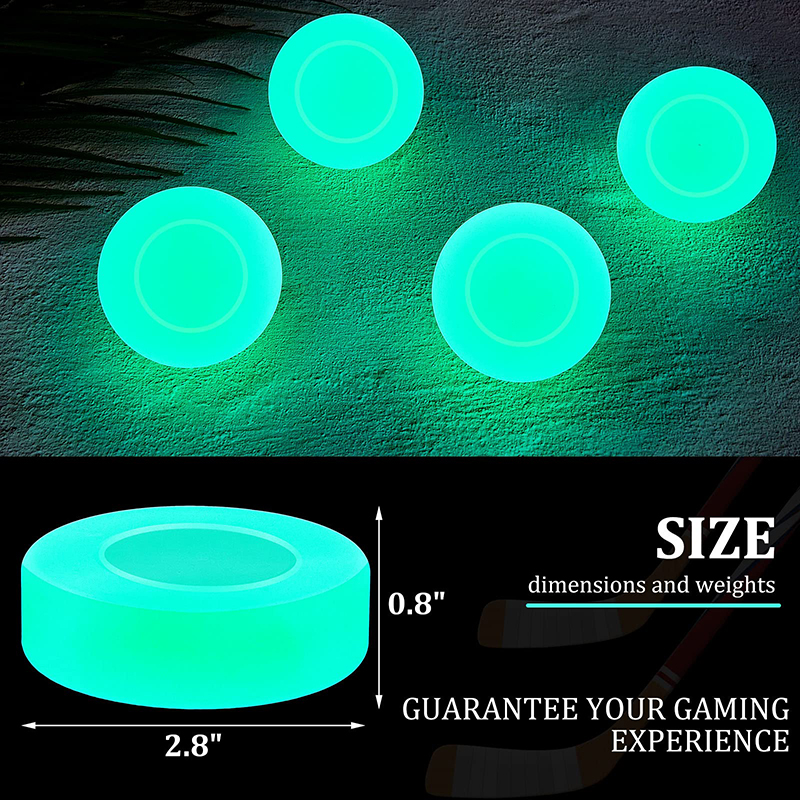 Ice Hockey Puck Glow in The Dark Party Pucks for Kids Adults Youth Green Floor Puck for Indoor Outdoor Road Roller Hockey Games