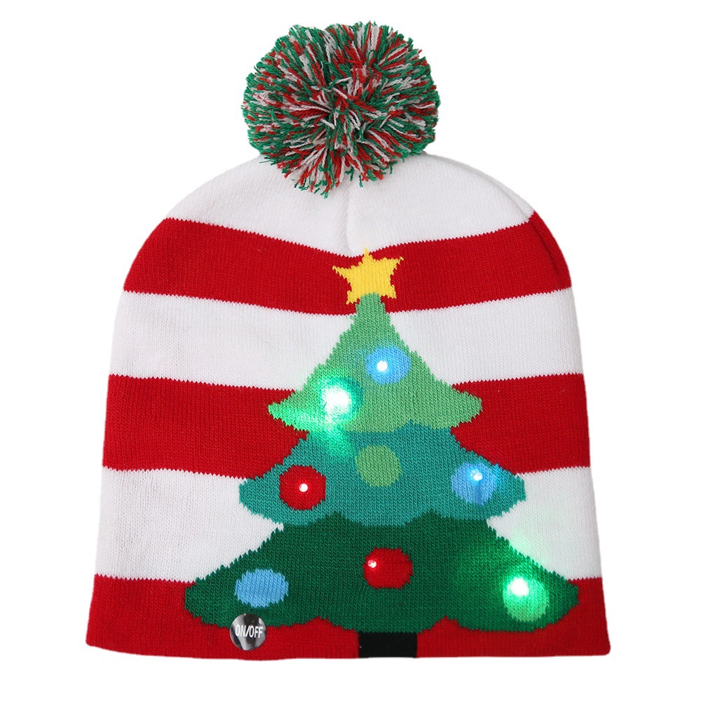 LED Light Up Christmas Beanies Hats for Adults, Unisex Winter Hat Xmas Knitted Beanie Hat, Funny Christmas Gifts Party Supplies