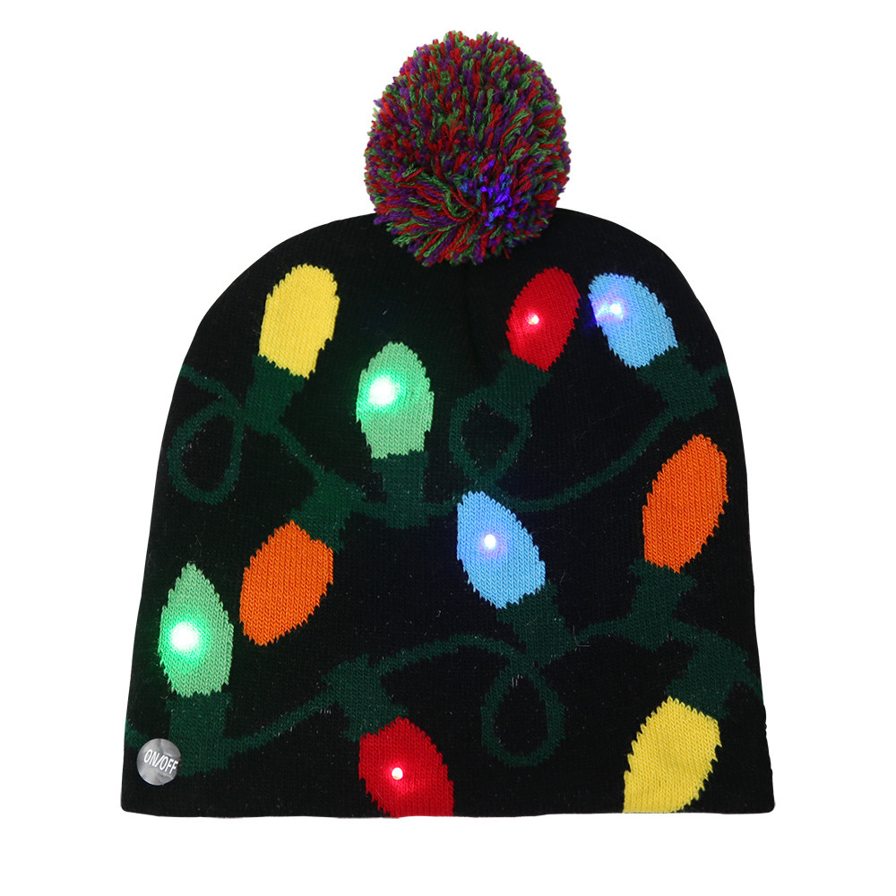 LED Light Up Christmas Beanies Hats for Adults, Unisex Winter Hat Xmas Knitted Beanie Hat, Funny Christmas Gifts Party Supplies