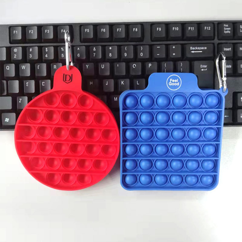 Mini Pop Keychain Silicone Push Bubble Pop Fidget Toy With Carabiner, Silicone Squeeze Sensory Toys, Anxiety Stress Reliever
