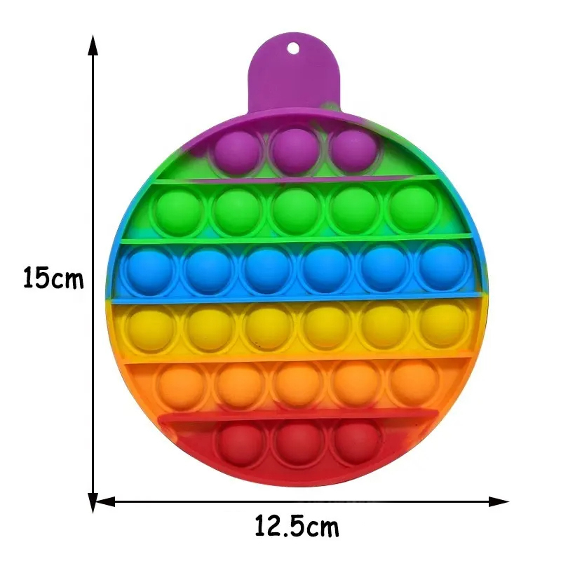 Mini Pop Keychain Silicone Push Bubble Pop Fidget Toy With Carabiner, Silicone Squeeze Sensory Toys, Anxiety Stress Reliever