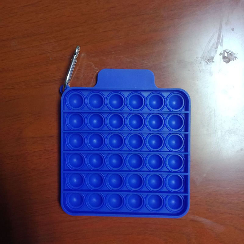 Mini Pop Keychain Square Silicone Push Bubble Pop Fidget Toy Chains Silicone Squeeze Sensory Toys, Anxiety Stress Reliever