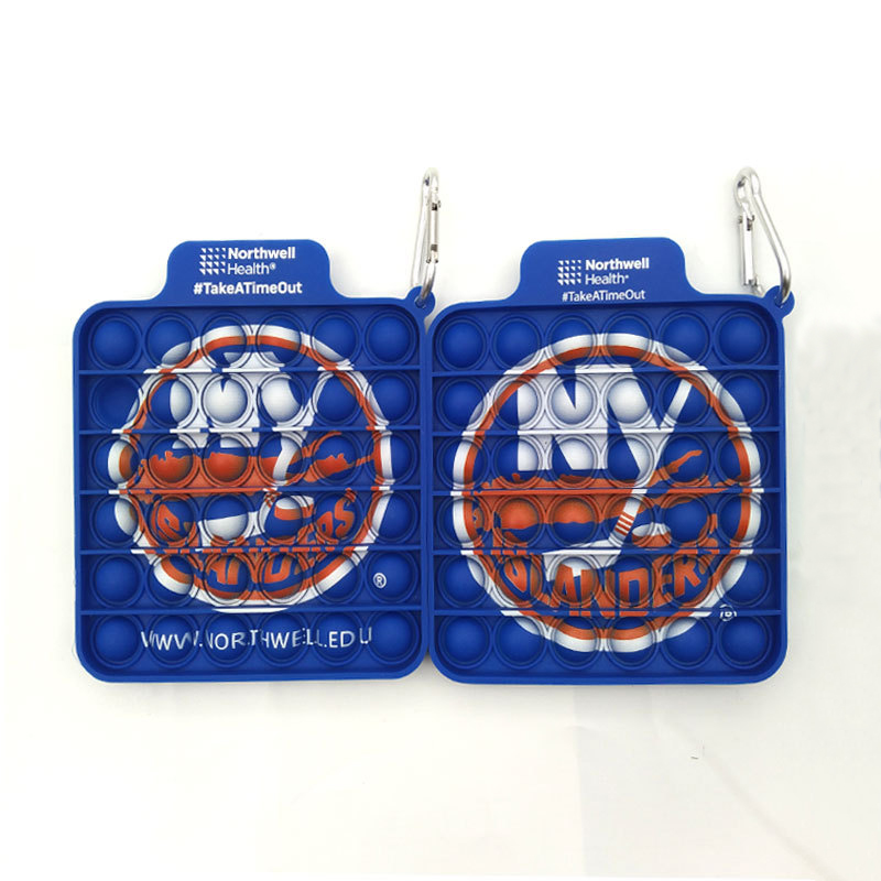 Mini Pop Keychain Square Silicone Push Bubble Pop Fidget Toy Chains Silicone Squeeze Sensory Toys, Anxiety Stress Reliever