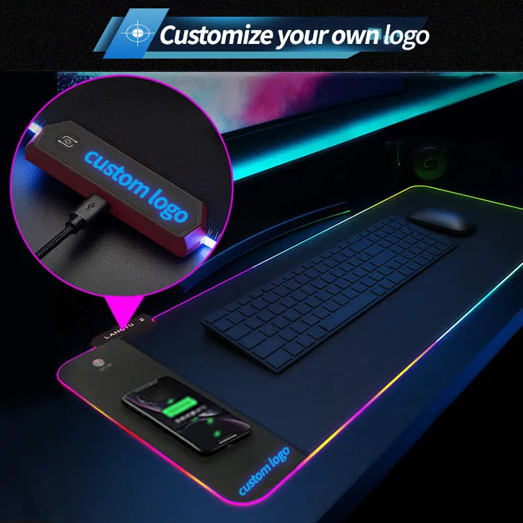 RGB Gaming Mouse Pad with Wireless Charging 10W, 31 1/2 