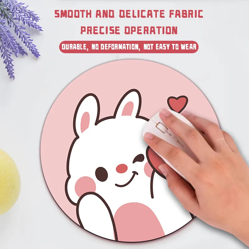 Round Rubber Mouse Pad, Small Gaming Pads With Non-Slip Rubber Base For Computer Laptop PC Home Office