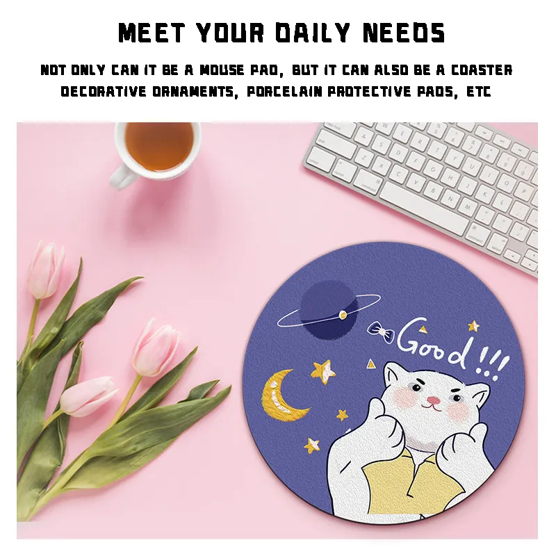 Round Rubber Mouse Pad, Small Gaming Pads With Non-Slip Rubber Base For Computer Laptop PC Home Office