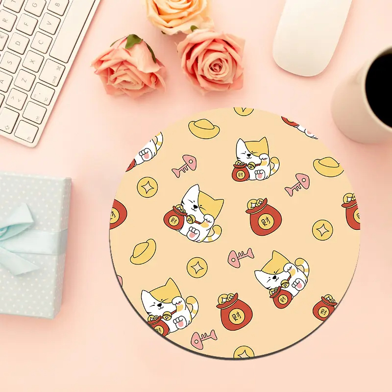 Round Rubber Mouse Pad, Small Gaming Pads With Non-Slip Rubber Base For Computer Laptop PC Home Office