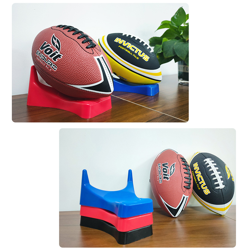 American Football Rugby Display Stand, PP Material, Triangle Structure, Perfect For Football Enthusiasts
