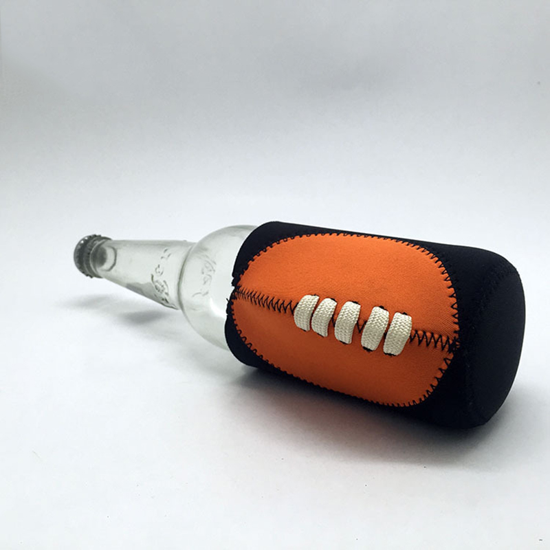 Premium Neoprene Rugby Ball-shaped Bottle Holder Cand Cooler; Perfect fit for cans and bottles, 2.8