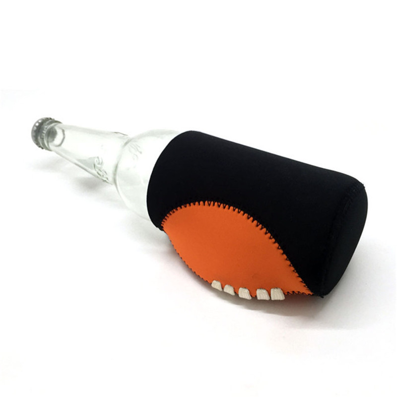 Premium Neoprene Rugby Ball-shaped Bottle Holder Cand Cooler; Perfect fit for cans and bottles, 2.8